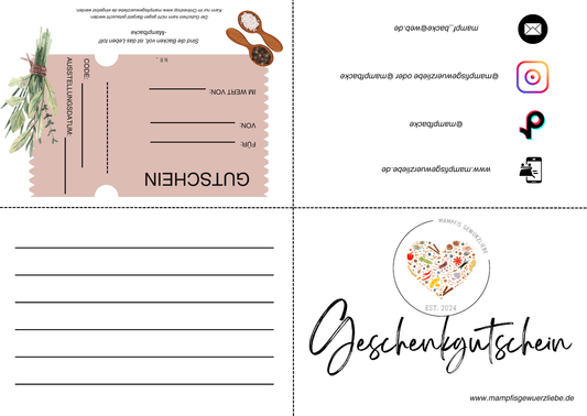 Geschenkgutschein Mailversand