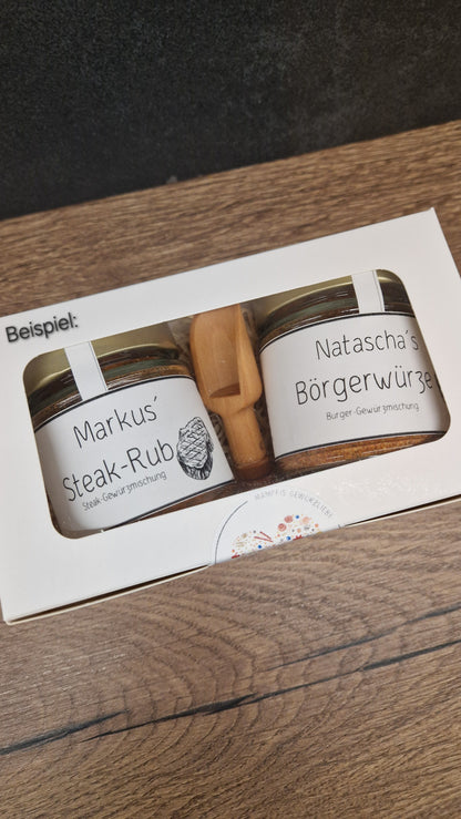 Gewürz mit personalisiertem Label